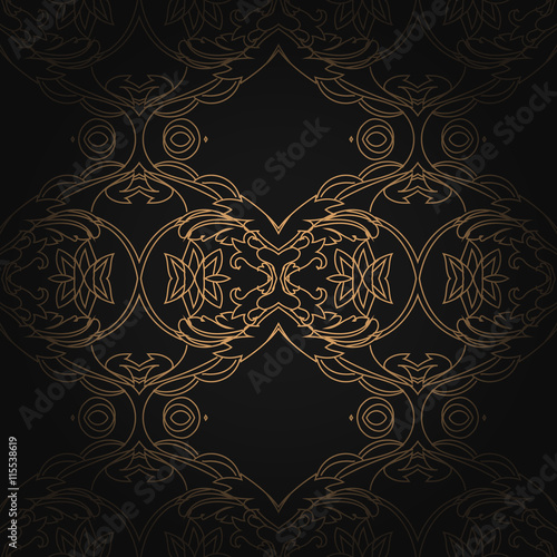 Art Deco hexagonal seamless vintage wallpaper pattern
