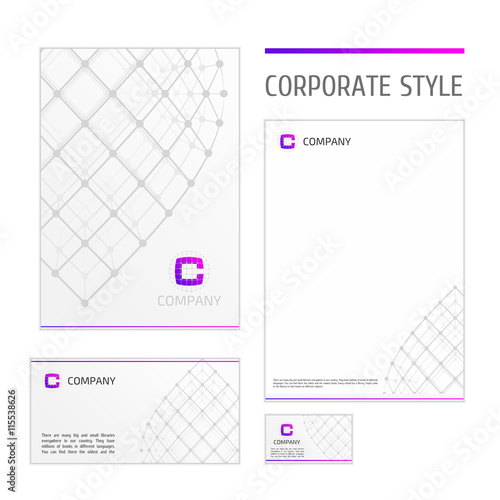 Corporate style template grid white