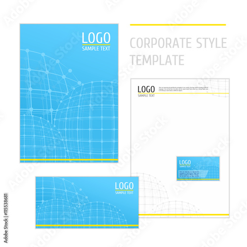 Corporate style template grid blue