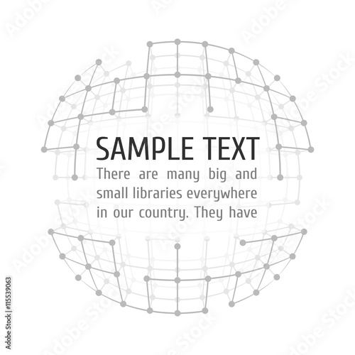 Wireframe mesh with text