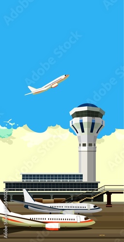 airport building vector illustration