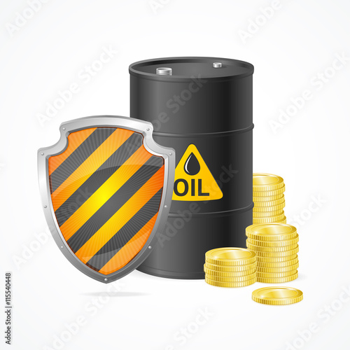 Oil Barrel Price Safety Concept. Vector