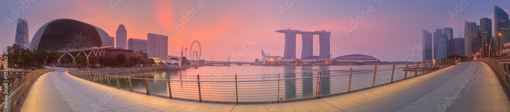 Obraz premium Singapore Skyline and view of Marina Bay