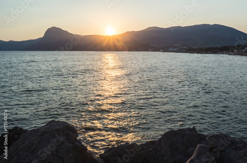 Sunset over the Crimean mountains