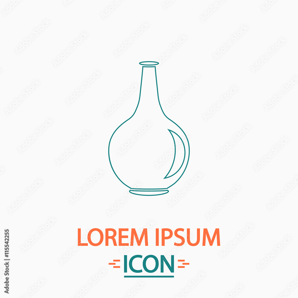 Amphora Flat thin line icon on white background. Vector pictogram Amphora Flat thin line icon on white background. Vector pictogram