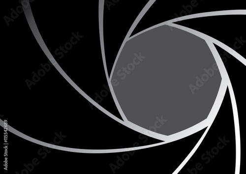 Black Camera lens Iris Diaphragm background vector illustration
