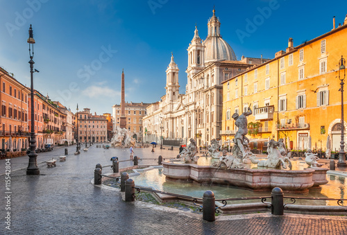 Piazza Navona in the morning, Rome, Italy photo