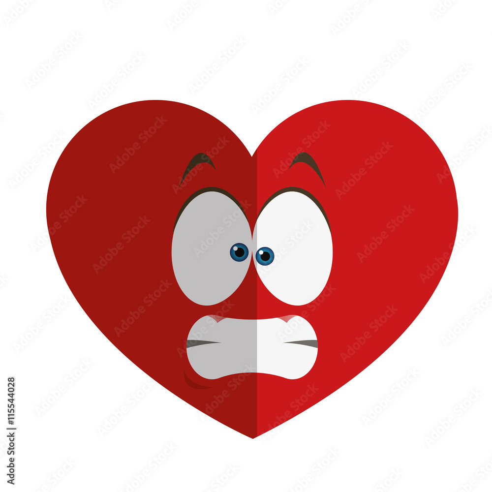 flat design stressed heart cartoon icon vector illustration flat design stressed heart cartoon icon vector illustration