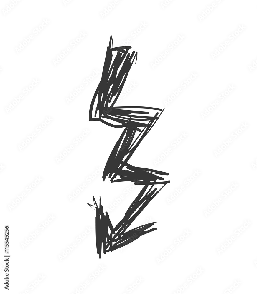 Direction concept represented by sketch arrow icon. Isolated and flat illustration 