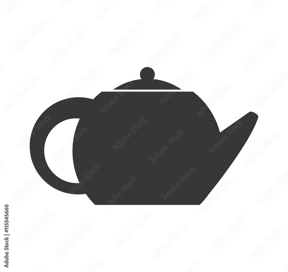 Tea drink concept represented by kettle or pot icon. Isolated and flat illustration Tea drink concept represented by kettle or pot icon. Isolated and flat illustration
