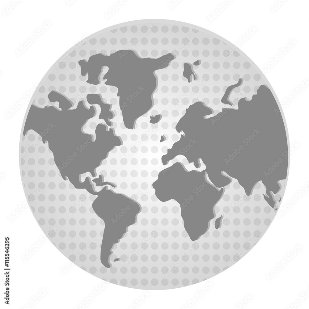 Obraz premium flat design geometric texture earth globe icon vector illustration