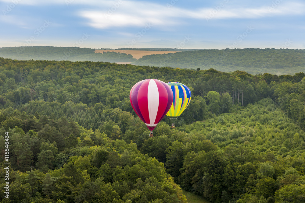 Naklejka premium Vol en Montgolfière