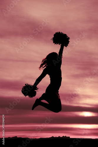 silhouette of girl cheerleader