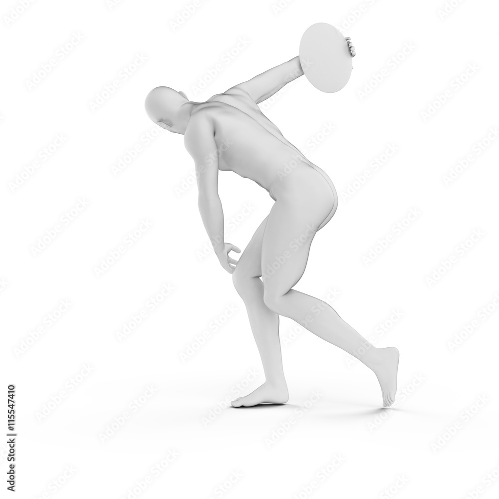 3d rendered illustration of a discus thrower 3d rendered illustration of a discus thrower