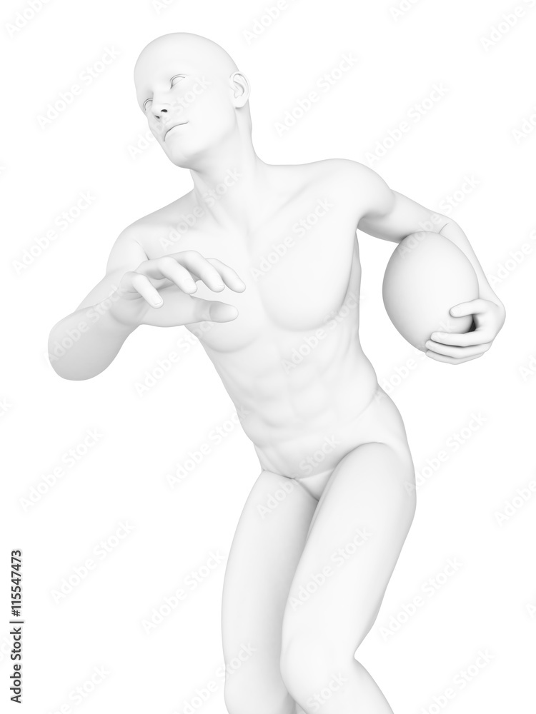 3d rendered illustration of a football player 3d rendered illustration of a football player