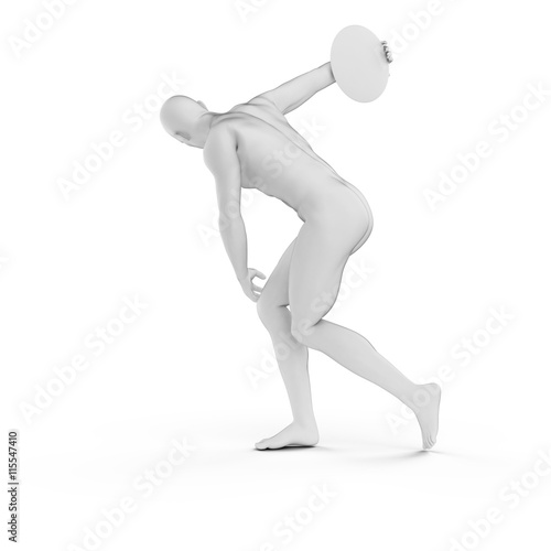 3d rendered illustration of a discus thrower