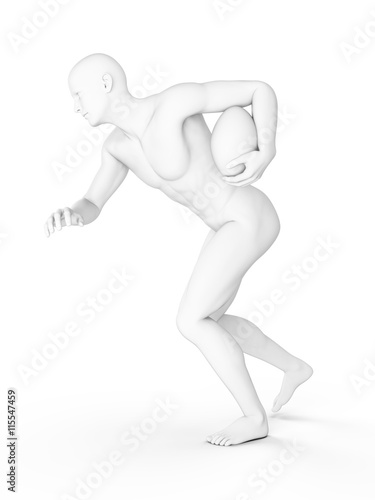 3d rendered illustration of a football player