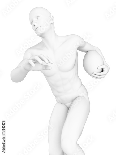 3d rendered illustration of a football player