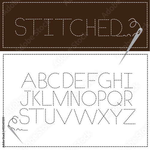
Stitched Font Alphabet A through Z. EPS 8 vector, grouped for easy editing. No open shapes or paths.