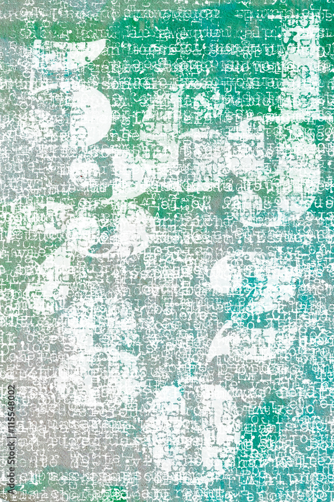 back to school - numbers and signs - graphic design - green turquoise and white