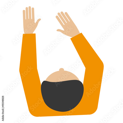 flat design man sitting topview icon vector illustration