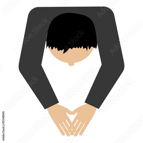 flat design man sitting topview icon vector illustration