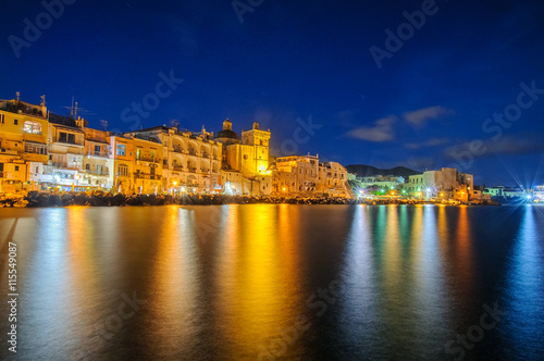 Ischia town at night. Italy