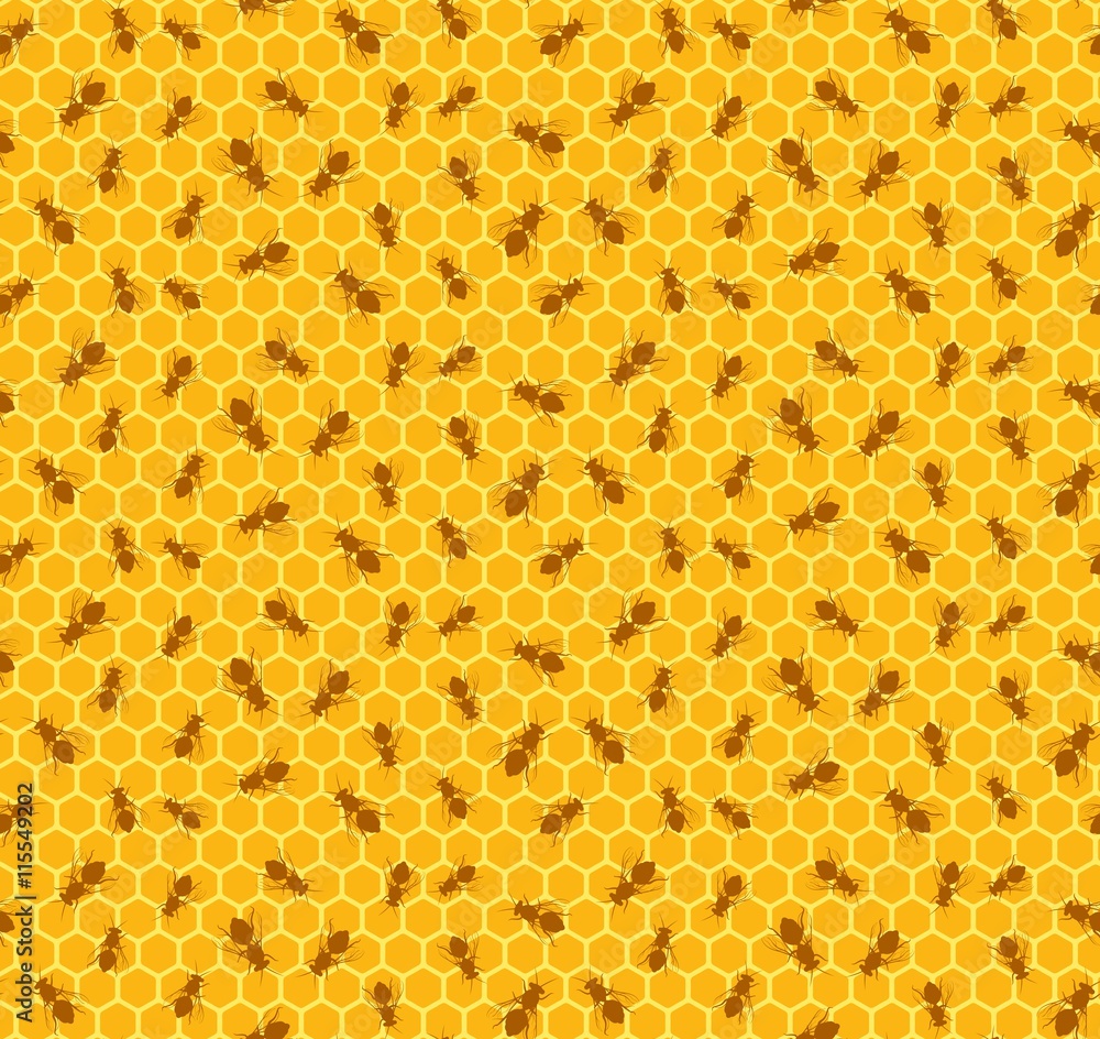 Seamless background with bees.