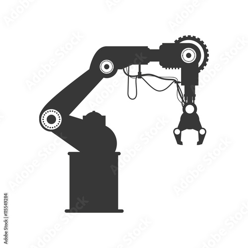 Machine concept represented by robot arm icon. Isolated and flat illustration 