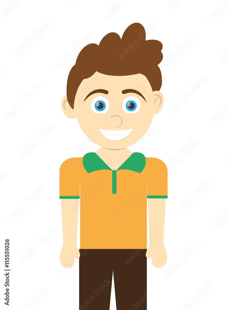 flat design happy boy icon vector illustration