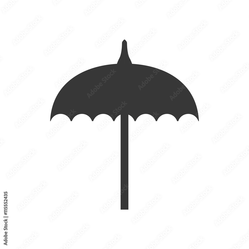Object concept represented by umbrellla silhouette icon. Isolated and flat illustration Object concept represented by umbrellla silhouette icon. Isolated and flat illustration