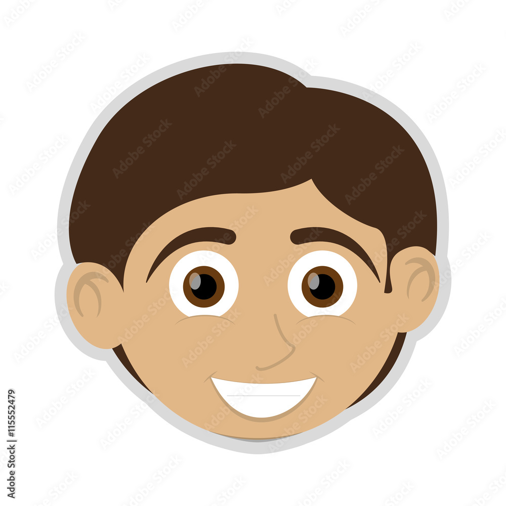 flat design happy boy with tan skin icon vector illustration flat design happy boy with tan skin icon vector illustration