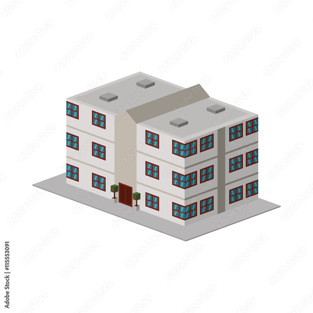 Hotel concept represented by building icon. Isolated and flat illustration 