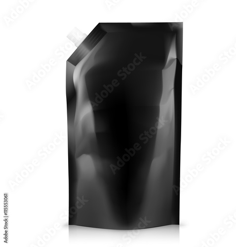Blank pouch bag pack Vector illustration on white background