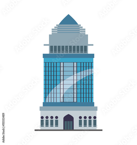Hotel concept represented by building icon. Isolated and flat illustration 