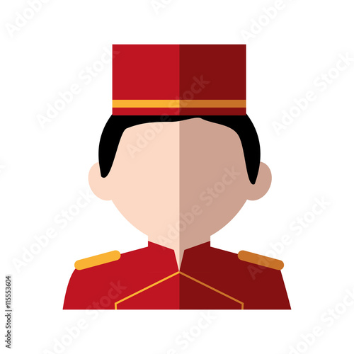 Hotel service concept represented by bellboy icon. Isolated and flat illustration 