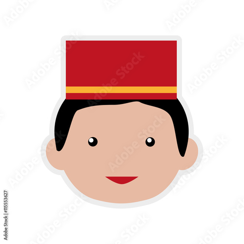 Hotel service concept represented by bellboy icon. Isolated and flat illustration 