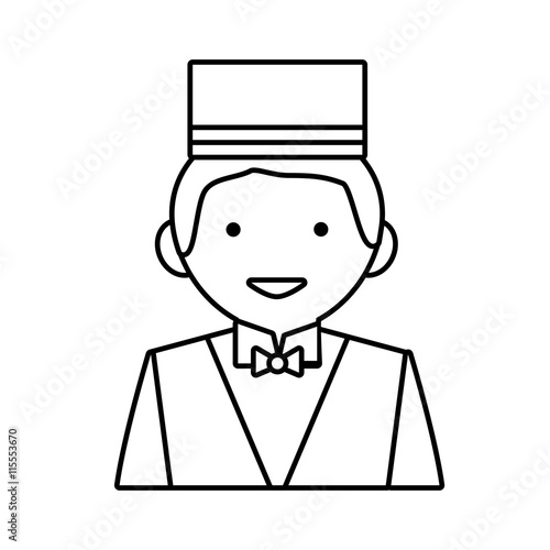 Hotel service concept represented by bellboy icon. Isolated and flat illustration 