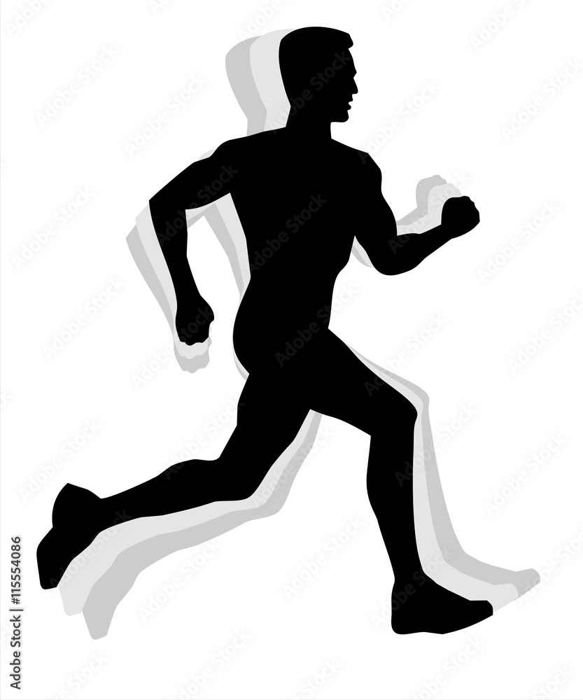 Athletic man silhouette running