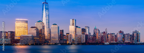 Εκτύπωση καμβά Skyline of Lower Manhattan at night
