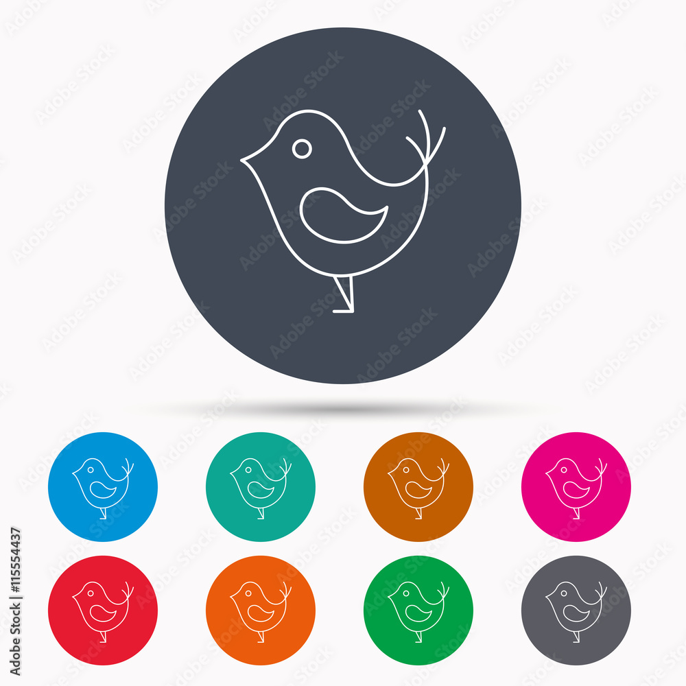 Bird with beak icon. Social media concept sign. Bird with beak icon. Social media concept sign.