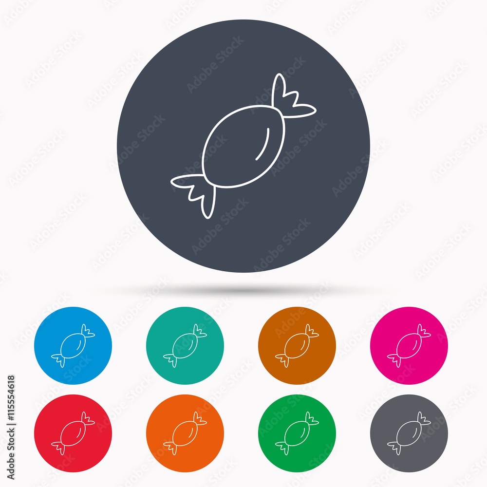 Candy icon. Sweet sugar lollipop sign. Candy icon. Sweet sugar lollipop sign.