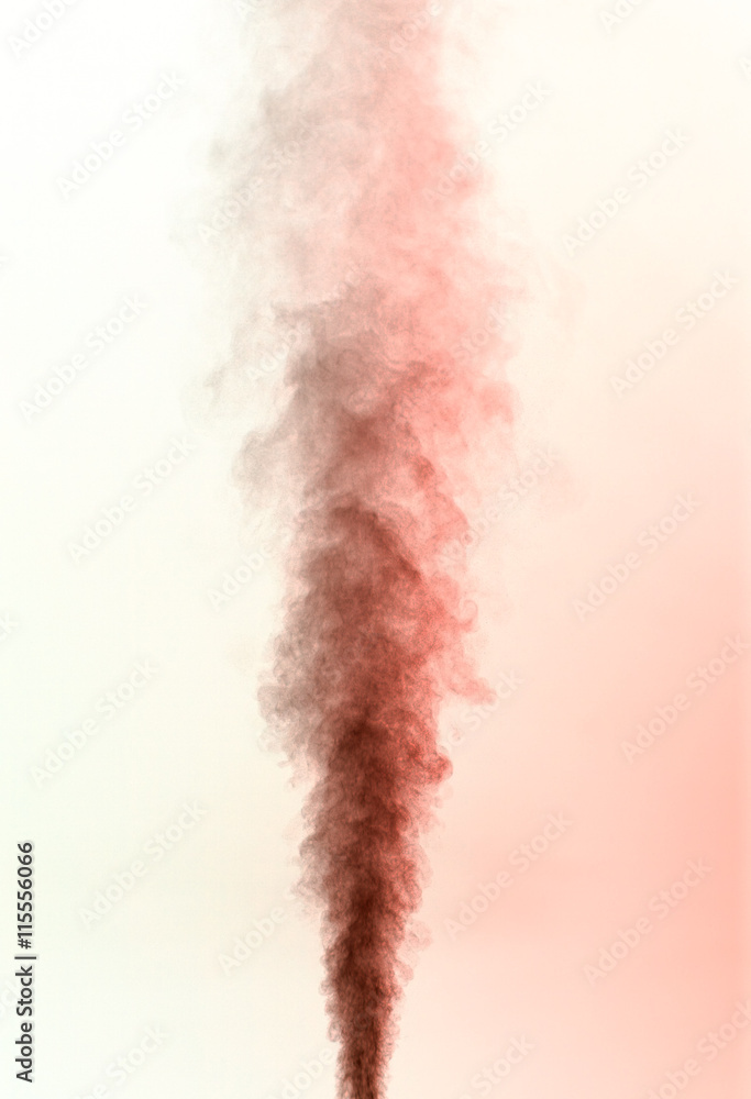Naklejka premium Black and red smoke on white background