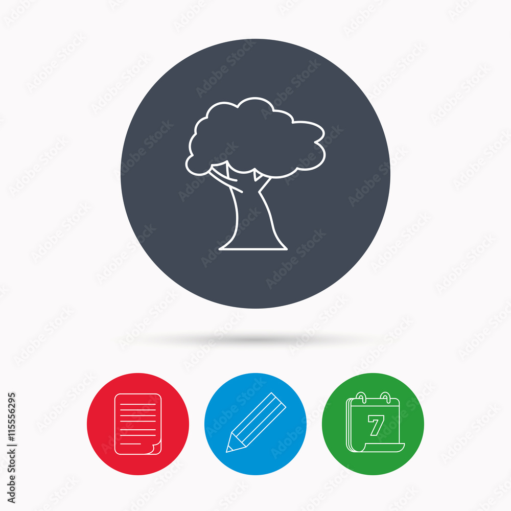 Oak tree icon. Forest wood sign. Oak tree icon. Forest wood sign.