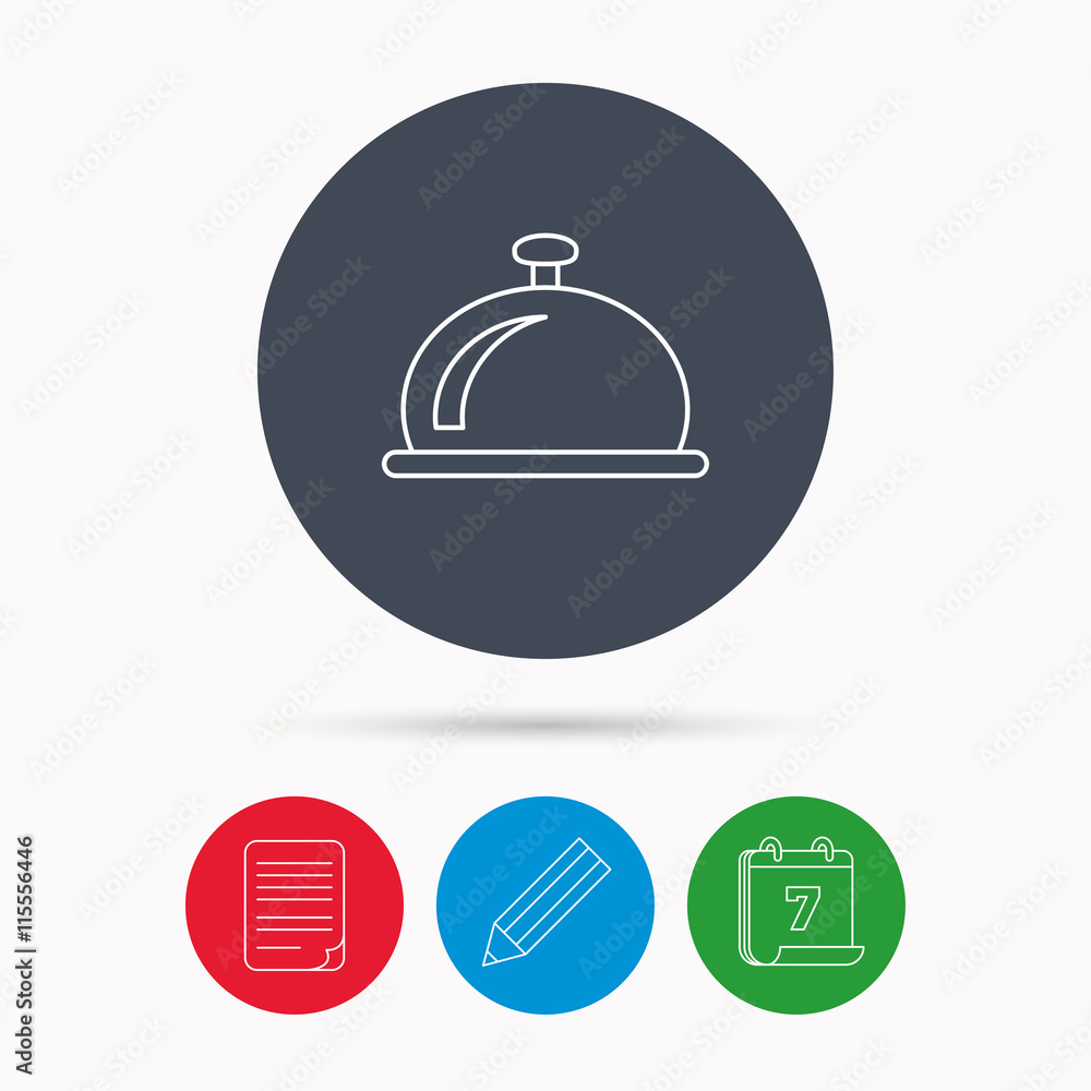 Reception bell icon. Hotel service sign. Reception bell icon. Hotel service sign.