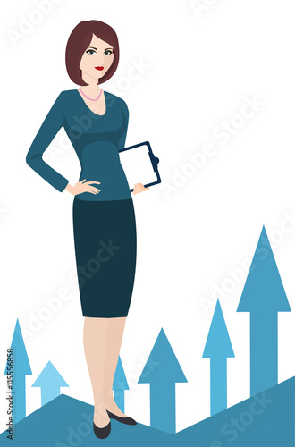 Political strategist on a white background.  Specialist in public relations,  coordinator, PR Manager and etc.  Isolated vector illustration. Vertical location.