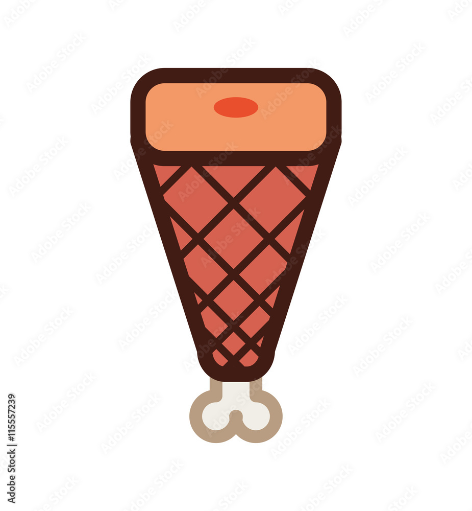 Healthy food concept represented by meat icon. Isolated and pixel illustration Healthy food concept represented by meat icon. Isolated and pixel illustration
