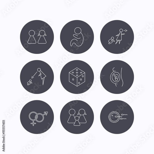 Pregnancy, pediatrics and family planning icons.