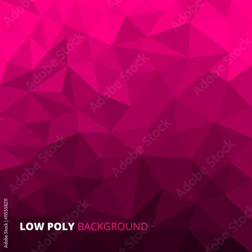 Pink fuchsia abstract geometric rumpled triangular low poly style vector illustration graphic background