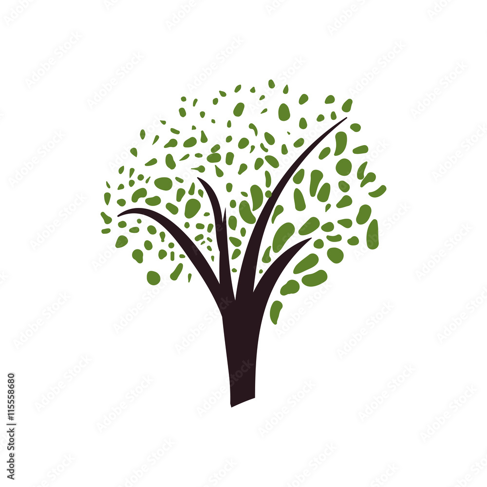 Nature concept represented by green tree icon. Isolated and flat illustration Nature concept represented by green tree icon. Isolated and flat illustration